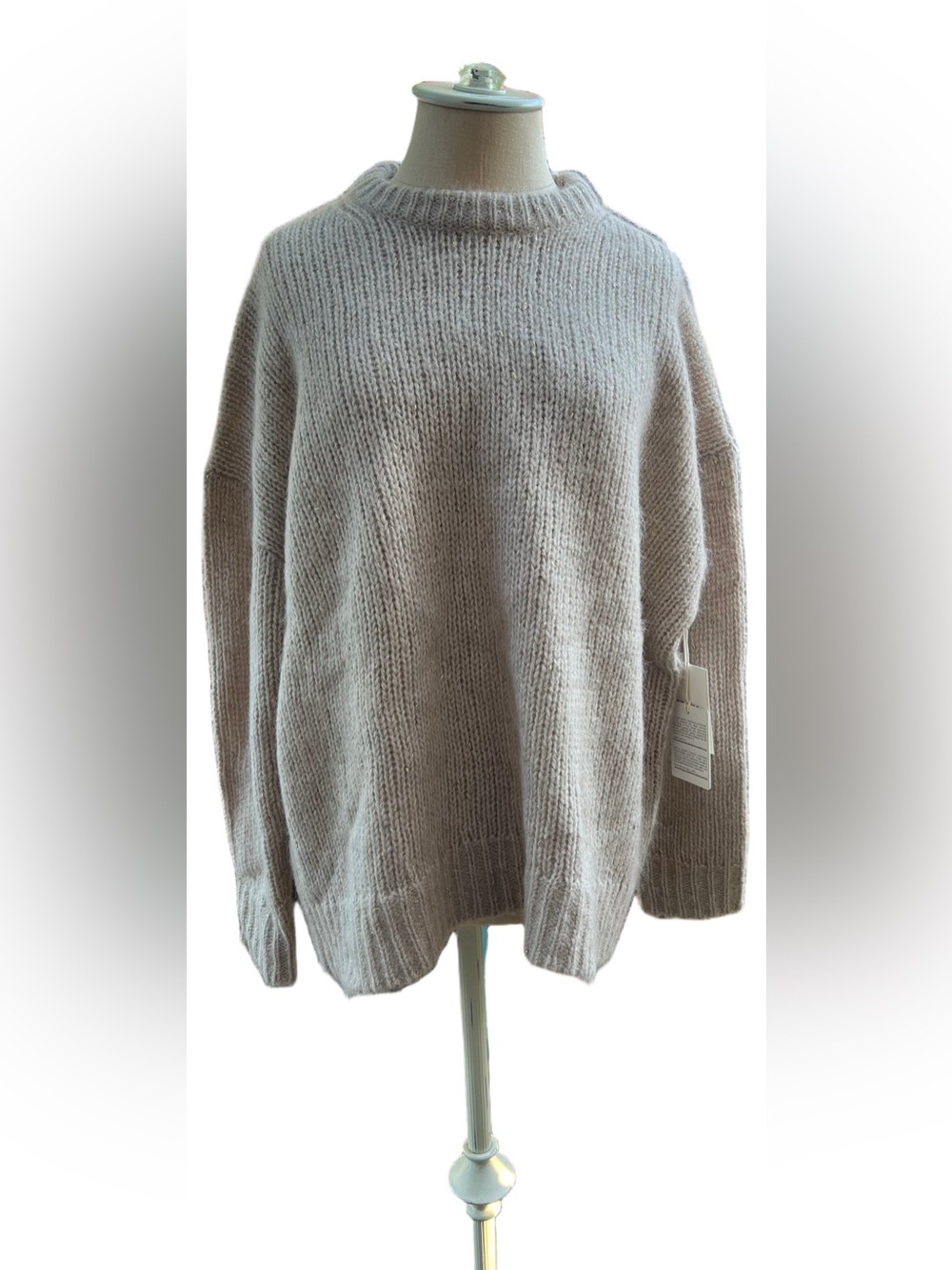 NWT Metallic Crew Neck Sweater in Tan Size Large